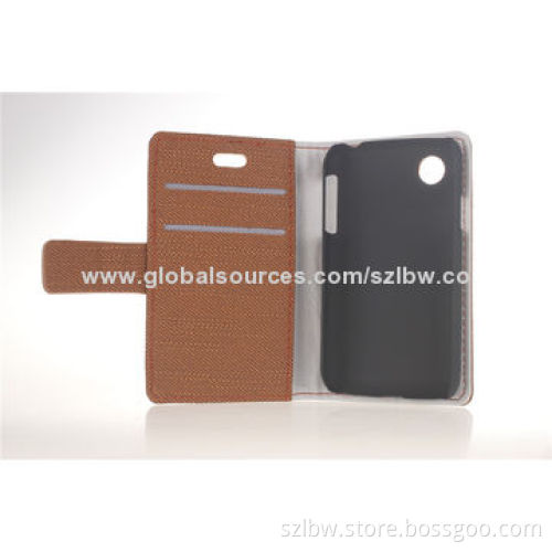 Dark Blue Fashion Jeans Textured Leather Case for LG-L40, Popular
